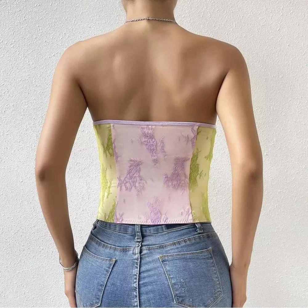 Like new Fashion Nova Rainbow Corset top size Large - Picture 3 of 5